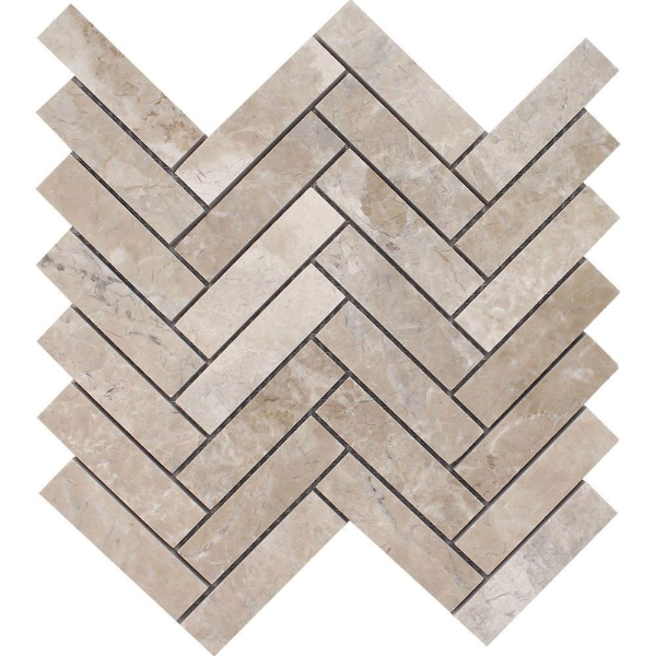 Picture of Tesoro - Pietra Antica Antiqued Stones Herringbone Mosaic Cashmere Beige