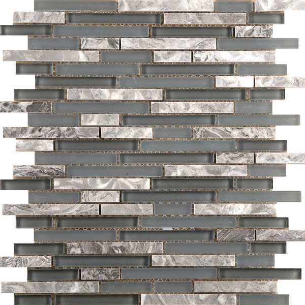 Picture of Emser Tile - Lucente Glass and Stone Linear Mosaic Blend Concordia