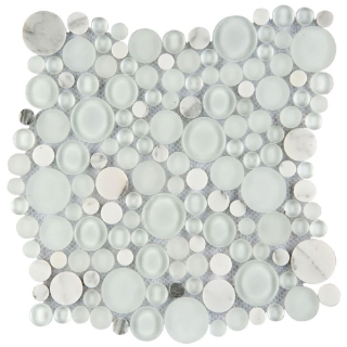 Picture of Emser Tile - Lucente Glass and Stone Circle Mosaic Ambrato