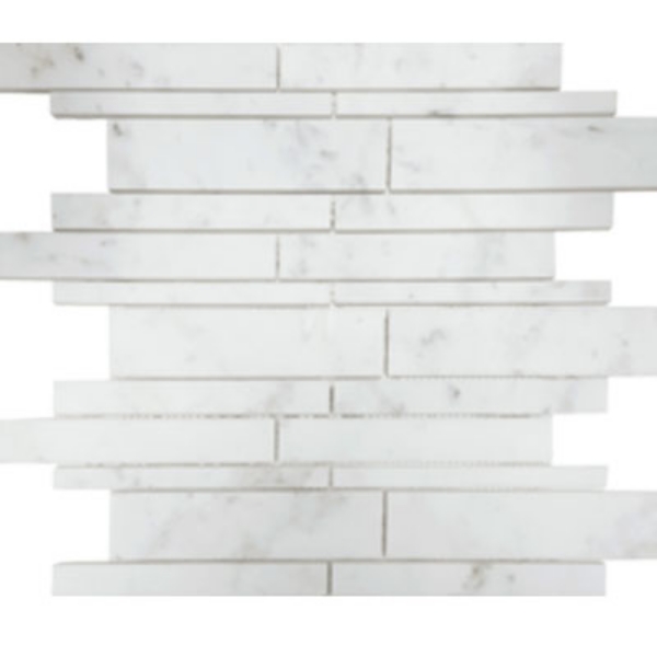 Picture of Tesoro - Metropolitan Stone Random Strip Mosaic White Cararra