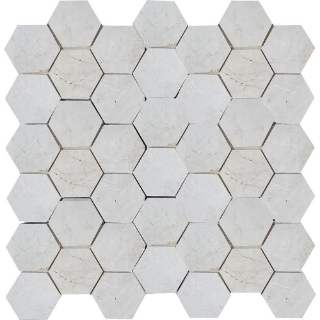 Picture of Tesoro - Pietra Antica Antiqued Stones Hexagon Mosaic 2 Imperial Pearl