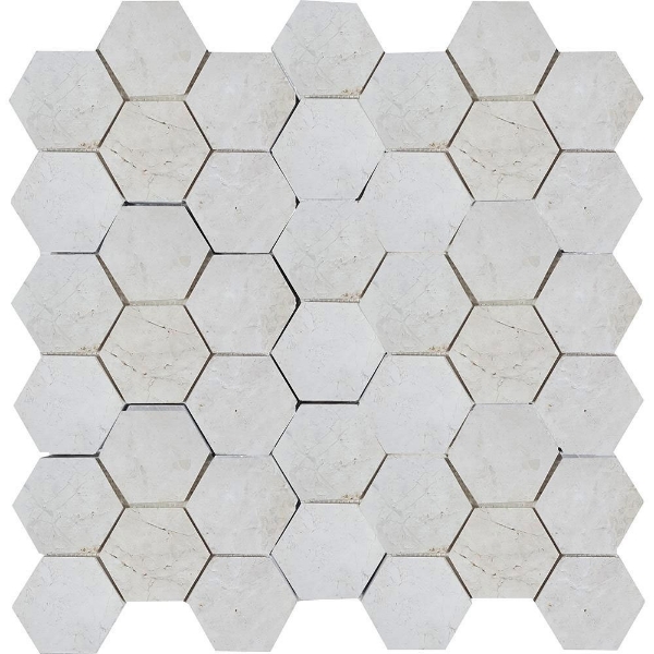 Picture of Tesoro - Pietra Antica Antiqued Stones Hexagon Mosaic 2 Imperial Pearl