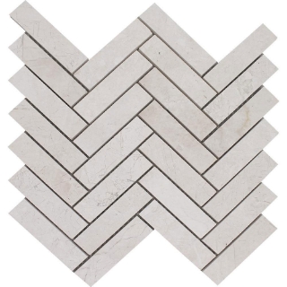 Picture of Tesoro - Pietra Antica Antiqued Stones Herringbone Mosaic Imperial Pearl