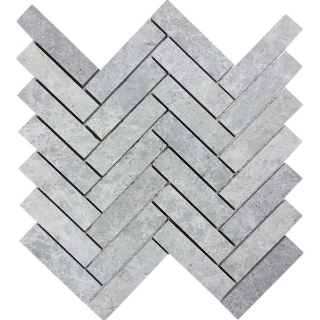 Picture of Tesoro - Pietra Antica Antiqued Stones Herringbone Mosaic Nuvoloso