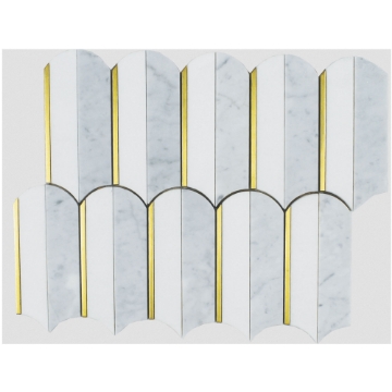 Picture of Tesoro - Metropolitan Waterjet Showtime Thassos Carrara Copper Inlay