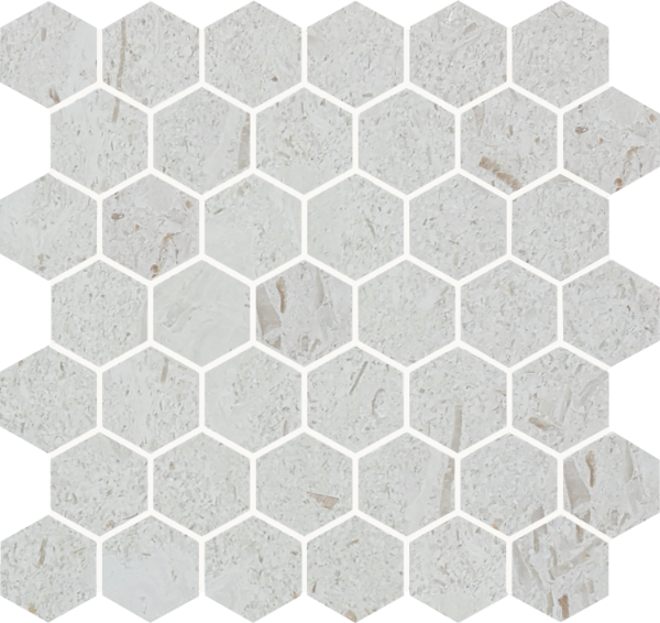 Picture of Tesoro - Pietra Antica Antiqued Stones Hexagon Mosaic 2 Sand Key Shell Stone