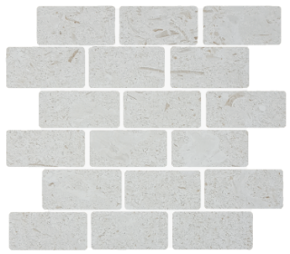 Picture of Tesoro - Pietra Antica Antiqued Stones Split Face Mosaic 2 x 4 Sand Key Shell Stone Brushed