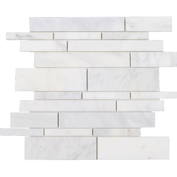 Picture of Tesoro - Ice Random Linear Mosaic Ice White
