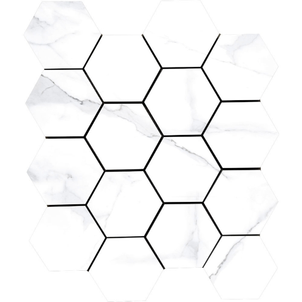 Picture of Tesoro - Lucca Hexagon Mosaic Statuario Matte