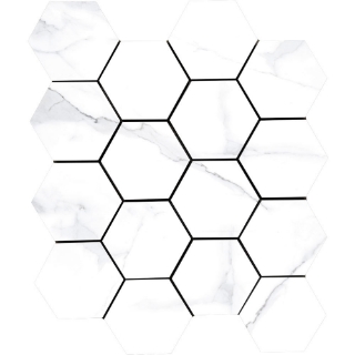 Picture of Tesoro - Lucca Hexagon Mosaic Statuario Polished