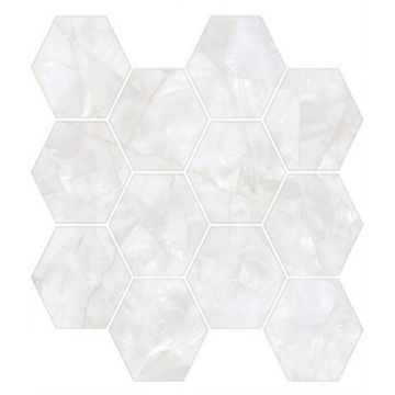 Picture of Tesoro - Mother of Pearl Hexagon Mosaic Silver Matte