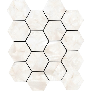 Picture of Tesoro - Mother of Pearl Hexagon Mosaic Ivory Matte
