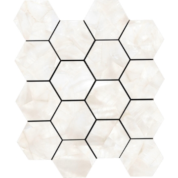 Picture of Tesoro - Mother of Pearl Hexagon Mosaic Ivory Matte