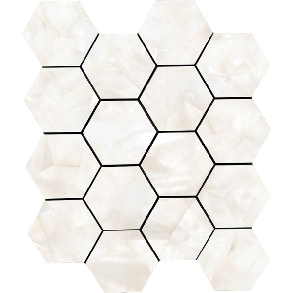 Picture of Tesoro - Mother of Pearl Hexagon Mosaic Ivory Matte
