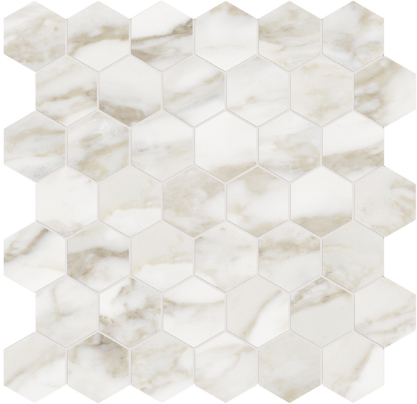 Picture of Tesoro - La Marca 2 Hex Mosaic Matte Calacatta Paonazzo