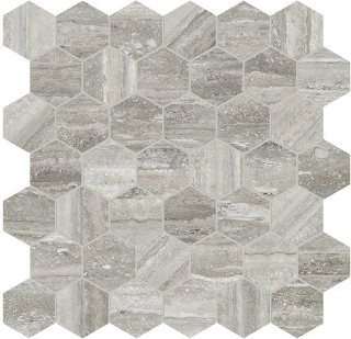 Picture of Tesoro - La Marca 2 Hex Mosaic Polished Travertino Instrata