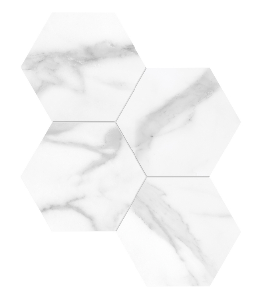 Picture of Tesoro - La Marca 6 Hex Mosaic Matte Statuario Nuovo