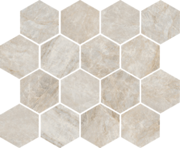 Picture of Tesoro - Oyster Hexagon Mosaic Cape Grey