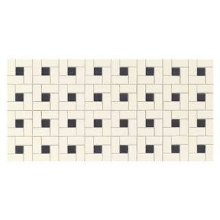 Picture of Daltile - Keystones Blends Black Dot Windmill Mosaic Biscuit with Black Dot
