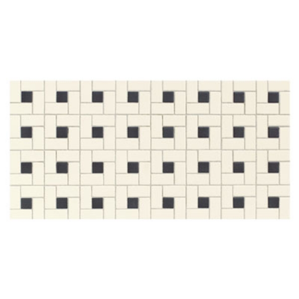 Picture of Daltile - Keystones Blends Black Dot Windmill Mosaic Biscuit with Black Dot