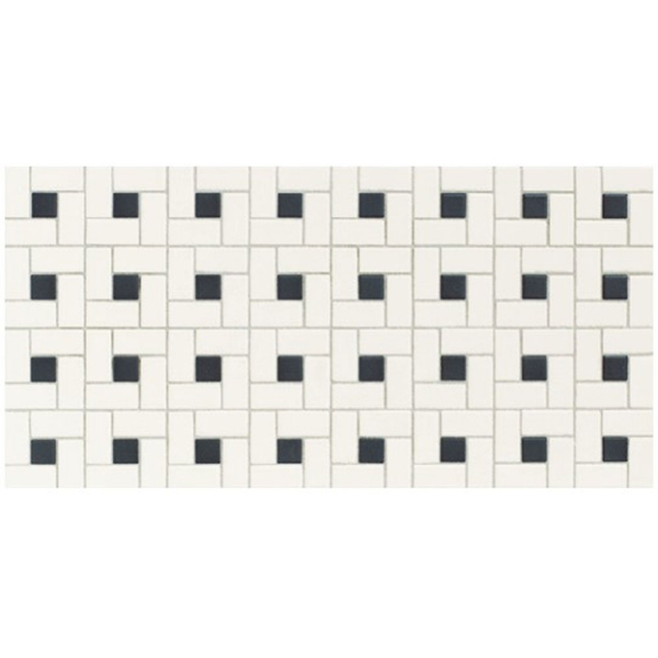 Picture of Daltile - Keystones Blends Black Dot Windmill Mosaic Arctic White  with Black Dot