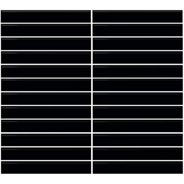 Picture of Daltile - Color Wheel Mosaic Straight Joint 1 x 6 Matte Black