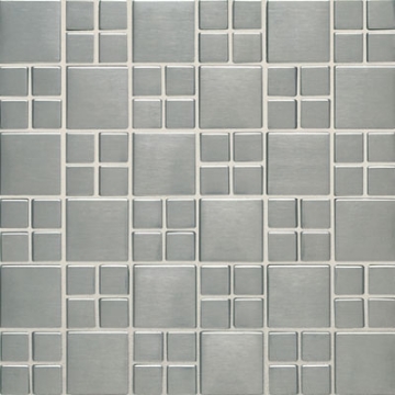 Picture of Daltile - Metallica Mosaics Square Combination Mosaic Brushed Stainless Steel