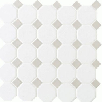 Picture of Daltile - Octagon & Dot Matte White/Gray Gloss Dot