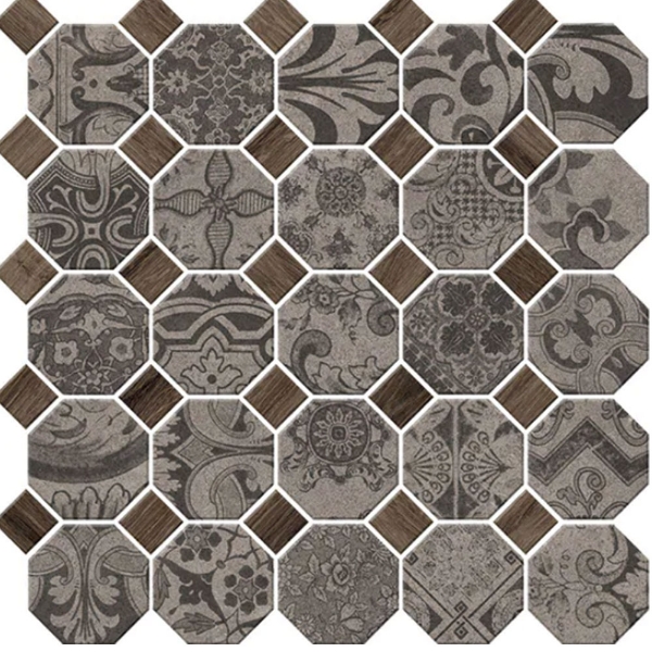 Picture of Daltile - Rhetoric Octagon Mosaic Composition Grey Mix