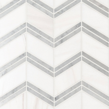 Picture of MS International - Marble Mosaic Chevron Bianco Dolomite