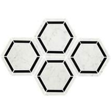 Picture of Daltile - Marble 6 Hex Mosaic Black White Blend