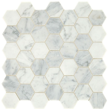 Picture of Daltile - Marble 2 Hex Mosaics Honed Carrara White
