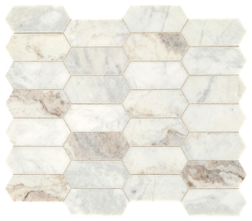 Picture of Daltile - Marble Elongated Hex Mosaics Daphne White