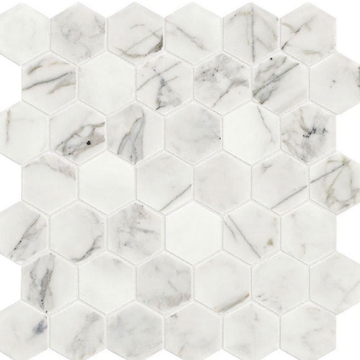 Picture of Daltile - Marble 2 Hex Mosaics Polished Venetian Calacatta
