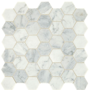 Picture of Daltile - Marble 2 Hex Mosaics Polished Carrara White
