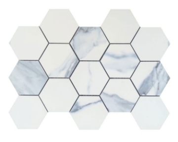 Picture of Elysium - Calacatta Blue Mosaic Blue Hexagon