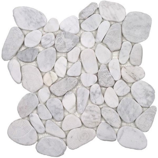 Picture of Tesoro - Ocean Stones Sliced Mosaic Fossil Carrara