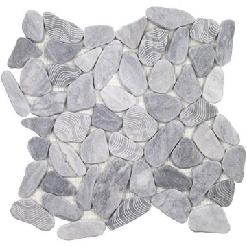 Picture of Tesoro - Ocean Stones Sliced Mosaic Wave Bardiglio