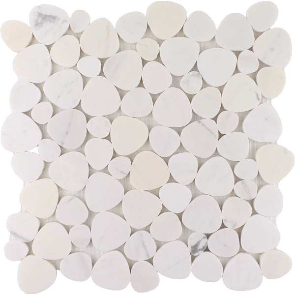 Picture of Tesoro - Ocean Stones Sliced Mosaic Milky White