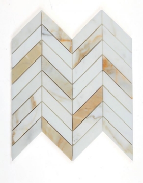 Picture of Elysium - Chevron Mosaic Calacatta Gold Honed