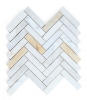 Picture of Elysium - Herringbone Mosaic Calacatta Gold Honed