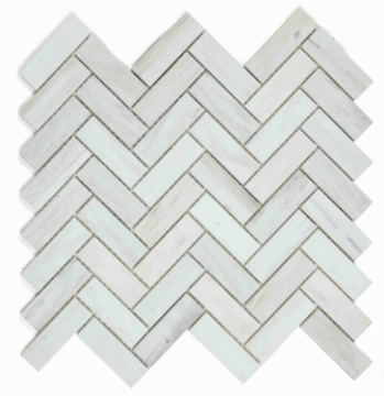 Picture of Elysium - Herringbone Mosaic Wooden White