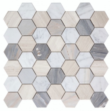Picture of Elysium - 2 x 2 Hexagon Mosaic Blue