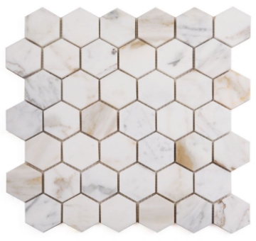 Picture of Elysium - 2 x 2 Hexagon Mosaic Calacatta Gold Polished