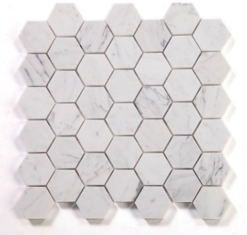 Picture of Elysium - 2 x 2 Hexagon Mosaic Calacatta White Honed