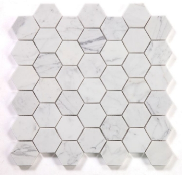 Picture of Elysium - 2 x 2 Hexagon Mosaic Calacatta White Polished