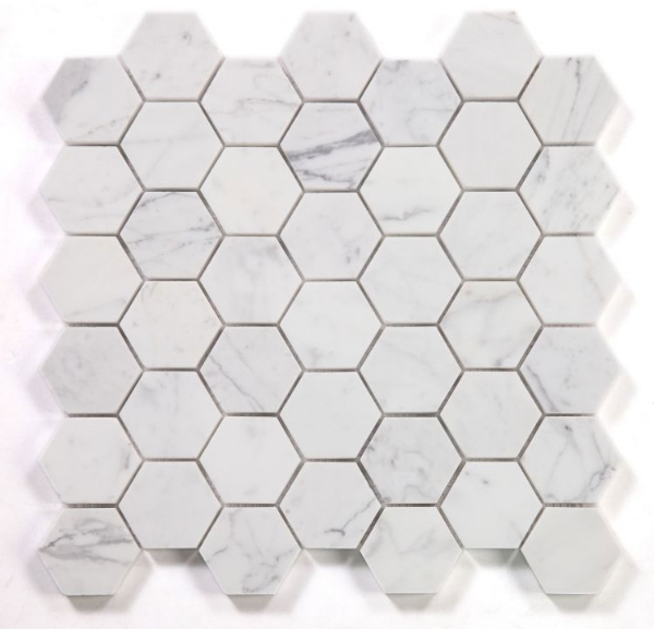 Picture of Elysium - 2 x 2 Hexagon Mosaic Calacatta White Polished