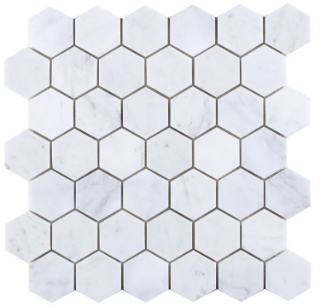 Picture of Elysium - 2 x 2 Hexagon Mosaic Carrara Polished