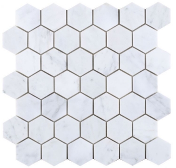 Picture of Elysium - 2 x 2 Hexagon Mosaic Carrara Polished