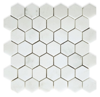 Picture of Elysium - 2 x 2 Hexagon Mosaic Snow White Honed